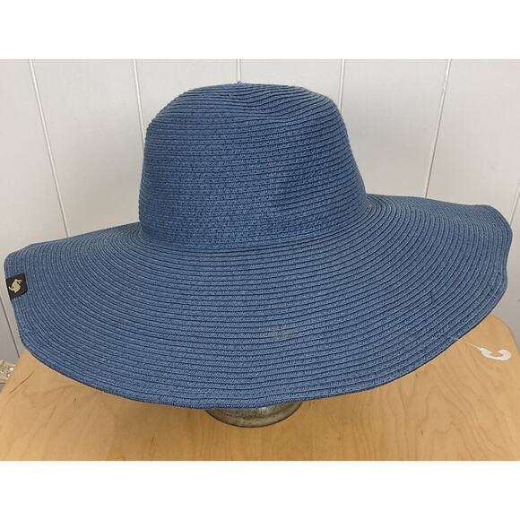 Peter Grimm Erin Straw Sun Hat Large Wire Brim for Shaping Royal Blue Size OS - Picture 1 of 5